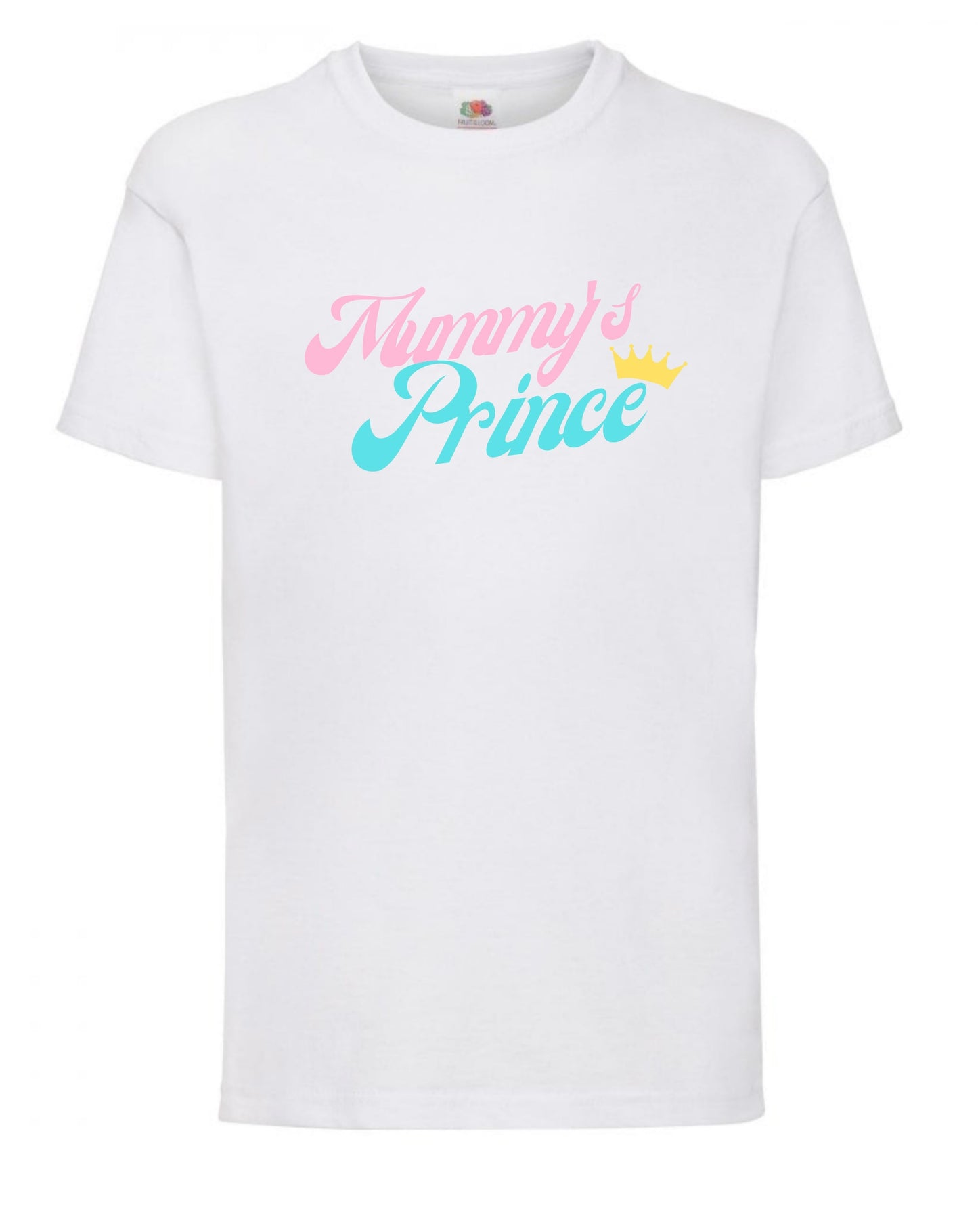 Cute “Mummy’s Prince” boys’ personalised t-shirts for aged 3-15 in 7 colours