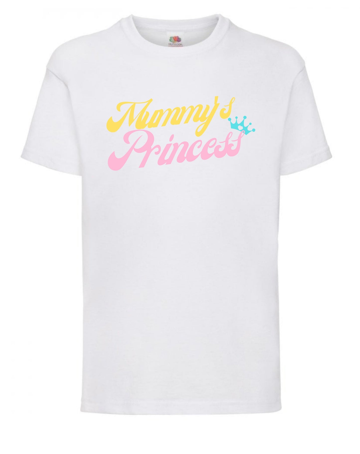 Cute “Mummy’s princess” girls’ t-shirts aged 3 to 15 years in 7 colours