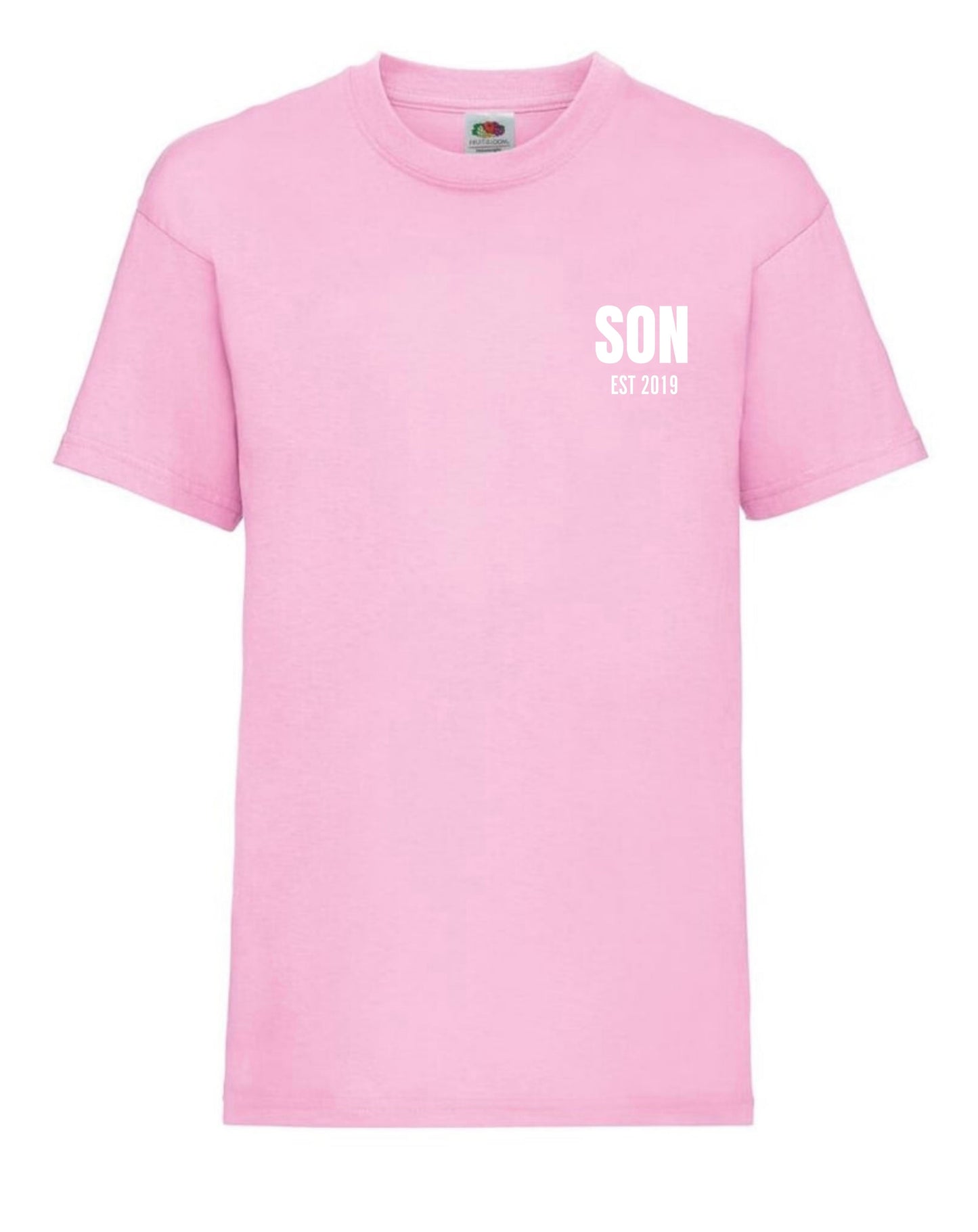 Cute personalised “SON” t-shirts for 3 to 15 years old in 10 colours