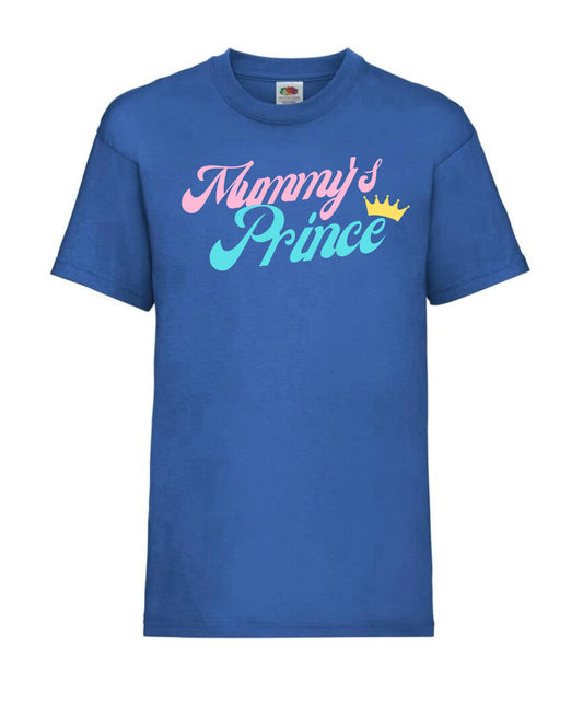 Cute “Mummy’s Prince” boys’ personalised t-shirts for aged 3-15 in 7 colours