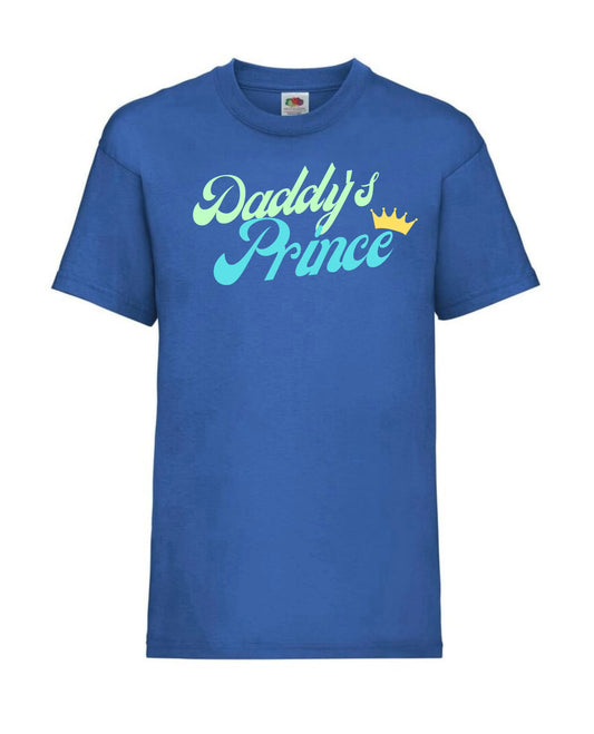 Cute “Daddy’s prince” personalised t-shirt for boys aged 3 to 15 years in 7 colours