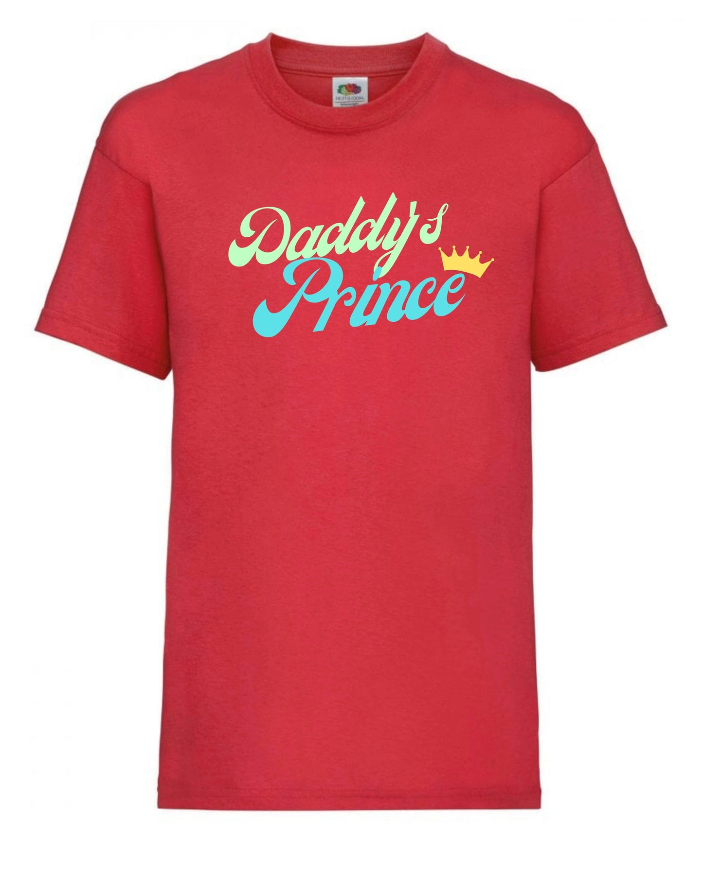 Cute “Daddy’s prince” personalised t-shirt for boys aged 3 to 15 years in 7 colours