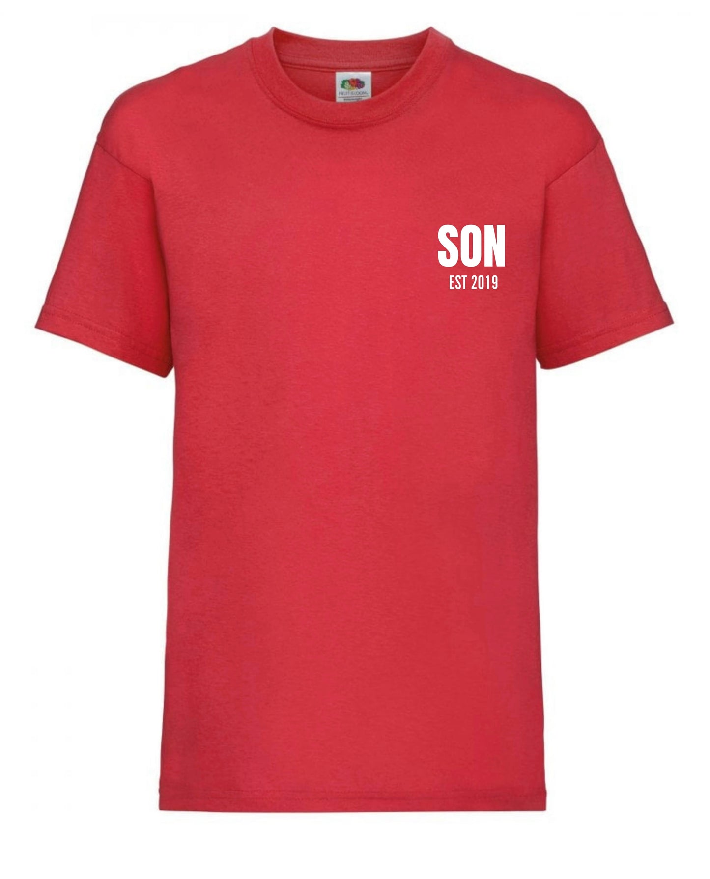 Cute personalised “SON” t-shirts for 3 to 15 years old in 10 colours