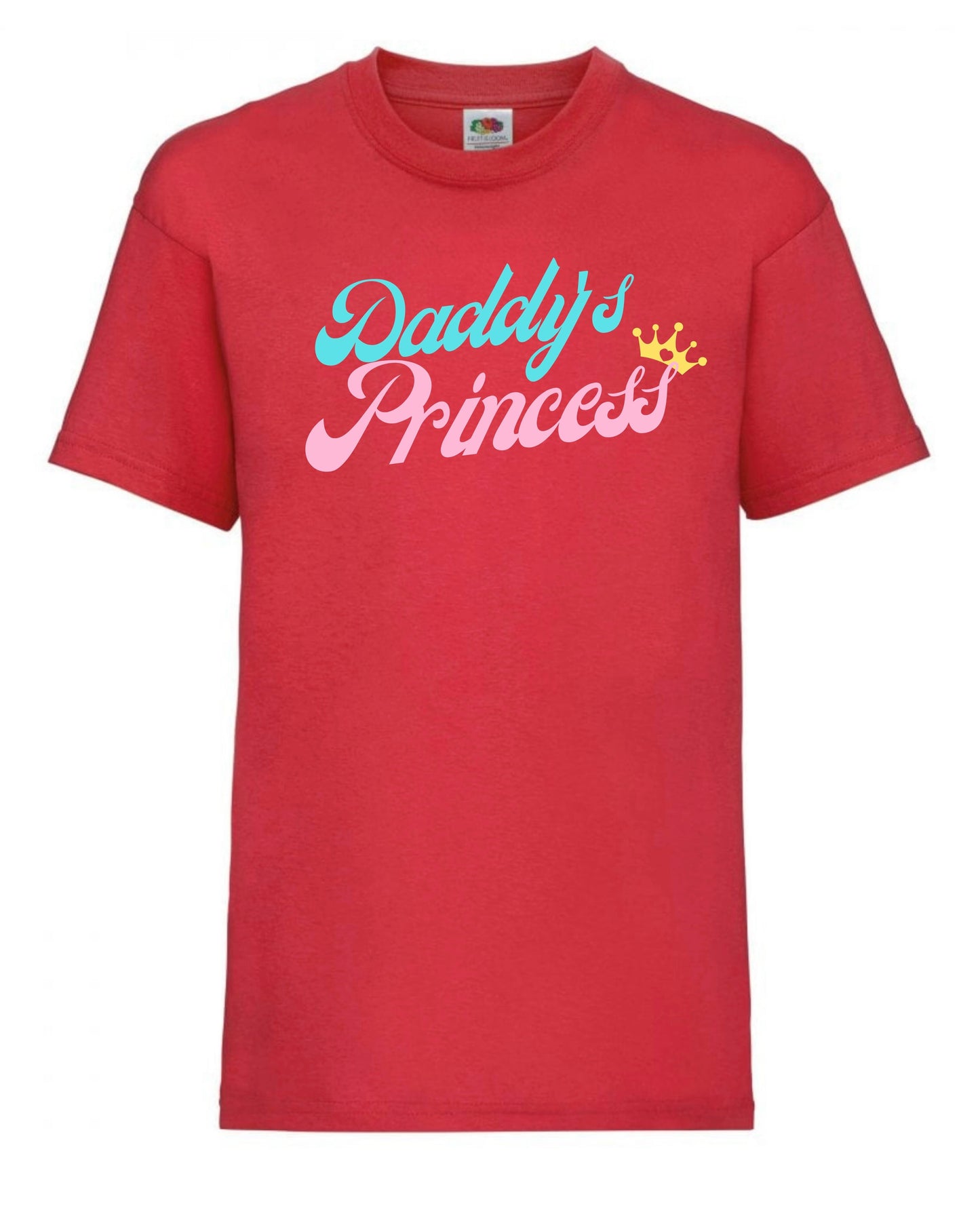 Cute “Daddy’s princess” girls’ t-shirts aged 3 to 15 years in 7 colours