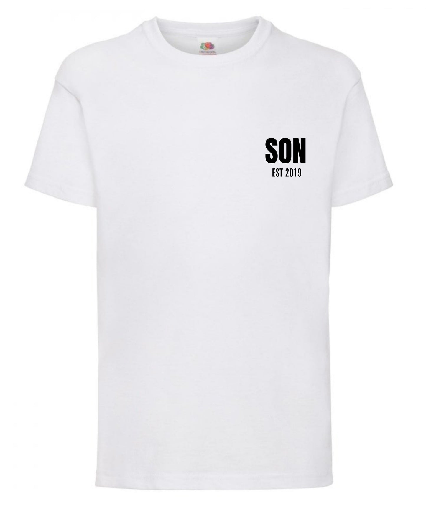 Cute personalised “SON” t-shirts for 3 to 15 years old in 10 colours