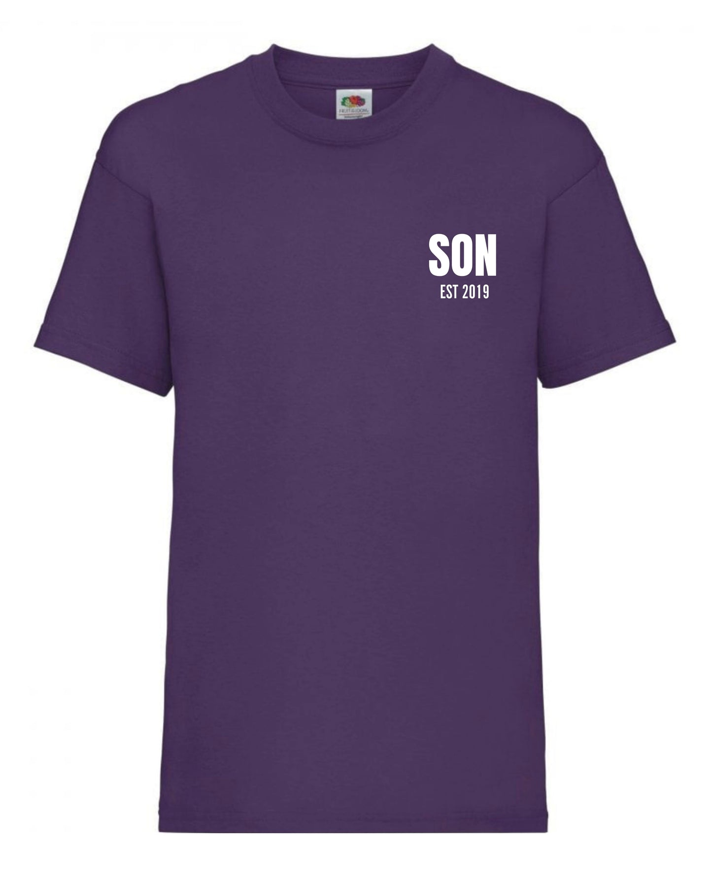 Cute personalised “SON” t-shirts for 3 to 15 years old in 10 colours