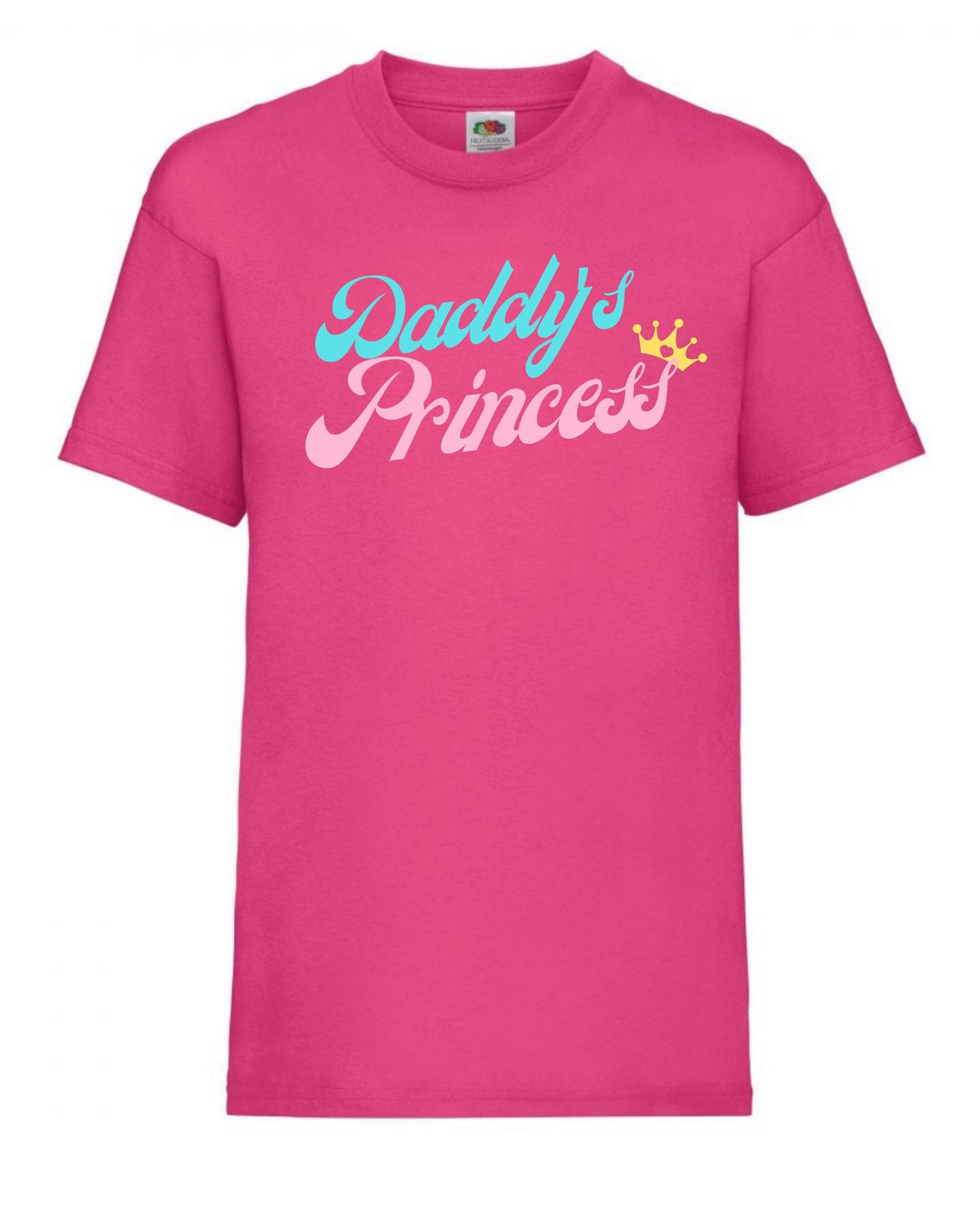 Cute “Daddy’s princess” girls’ t-shirts aged 3 to 15 years in 7 colours