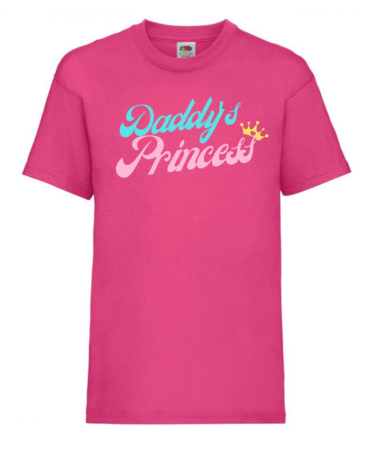 Cute “Daddy’s princess” girls’ t-shirts aged 3 to 15 years in 7 colours