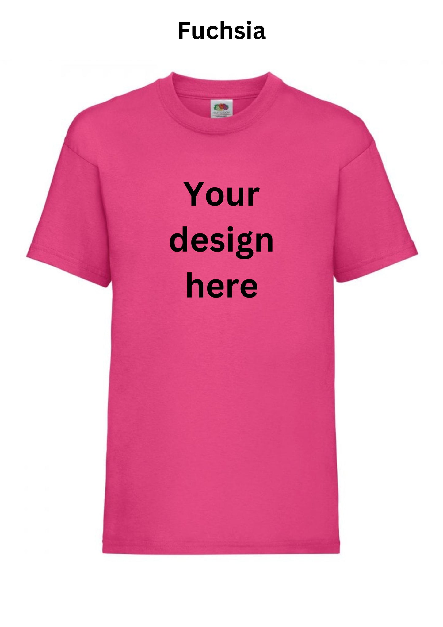 Personalised kids t-shirts aged 3 to 15 years in 12 colours