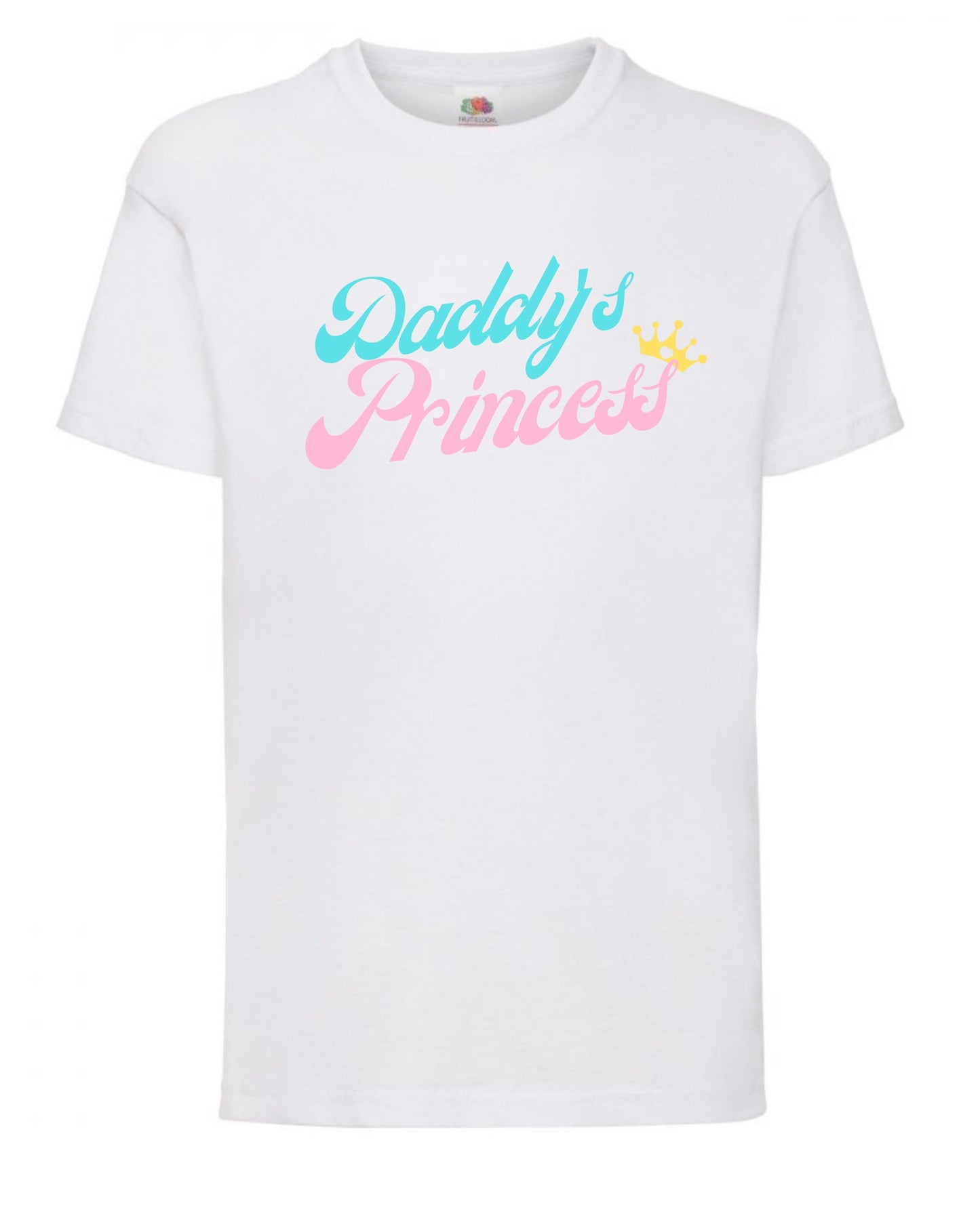 Cute “Daddy’s princess” girls’ t-shirts aged 3 to 15 years in 7 colours