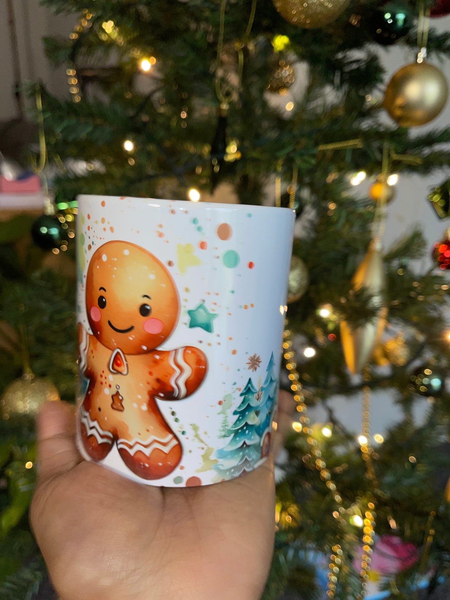 Cute ceramic Gingerbread man Christmas mug