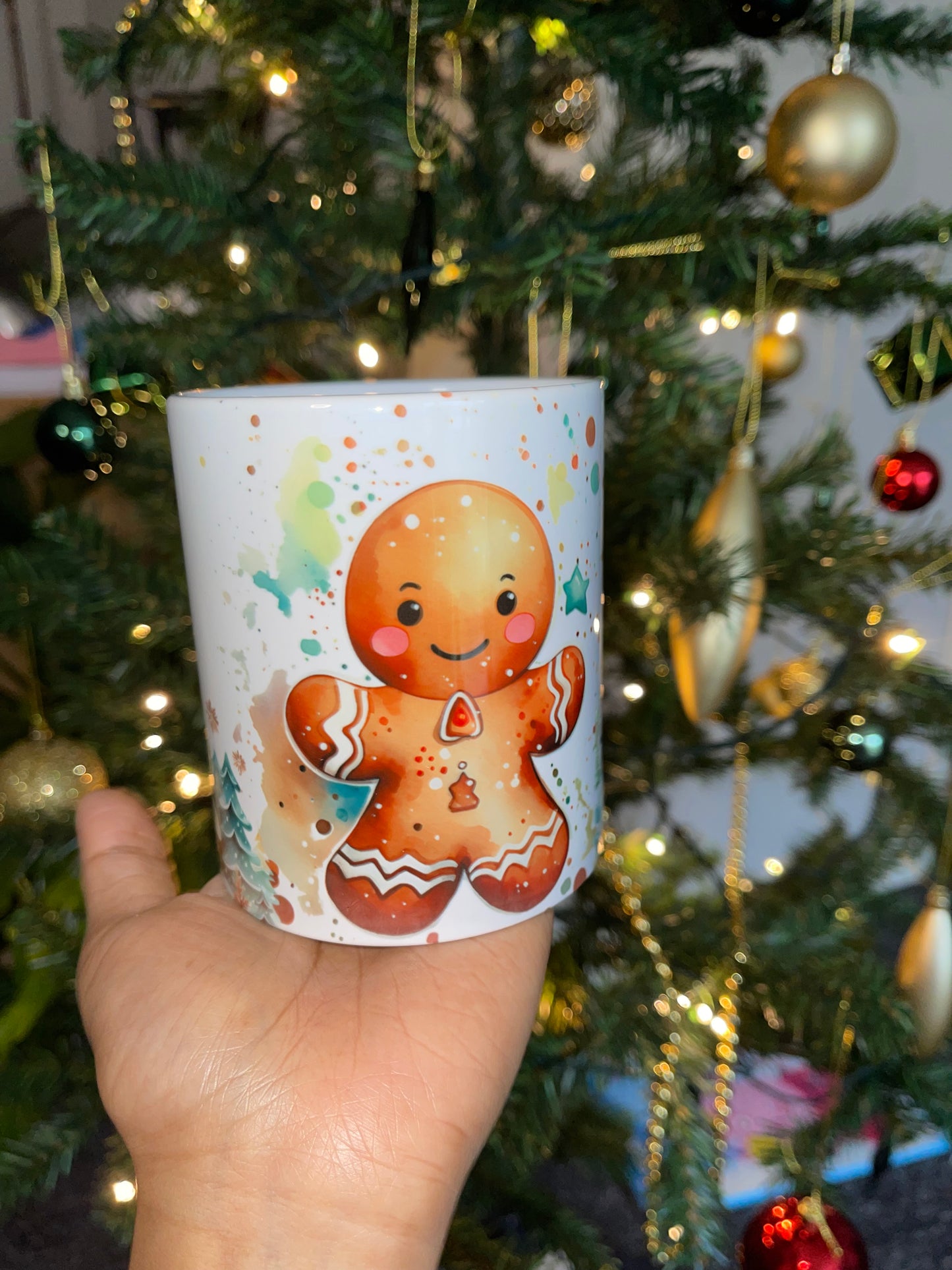 Cute ceramic Gingerbread man Christmas mug