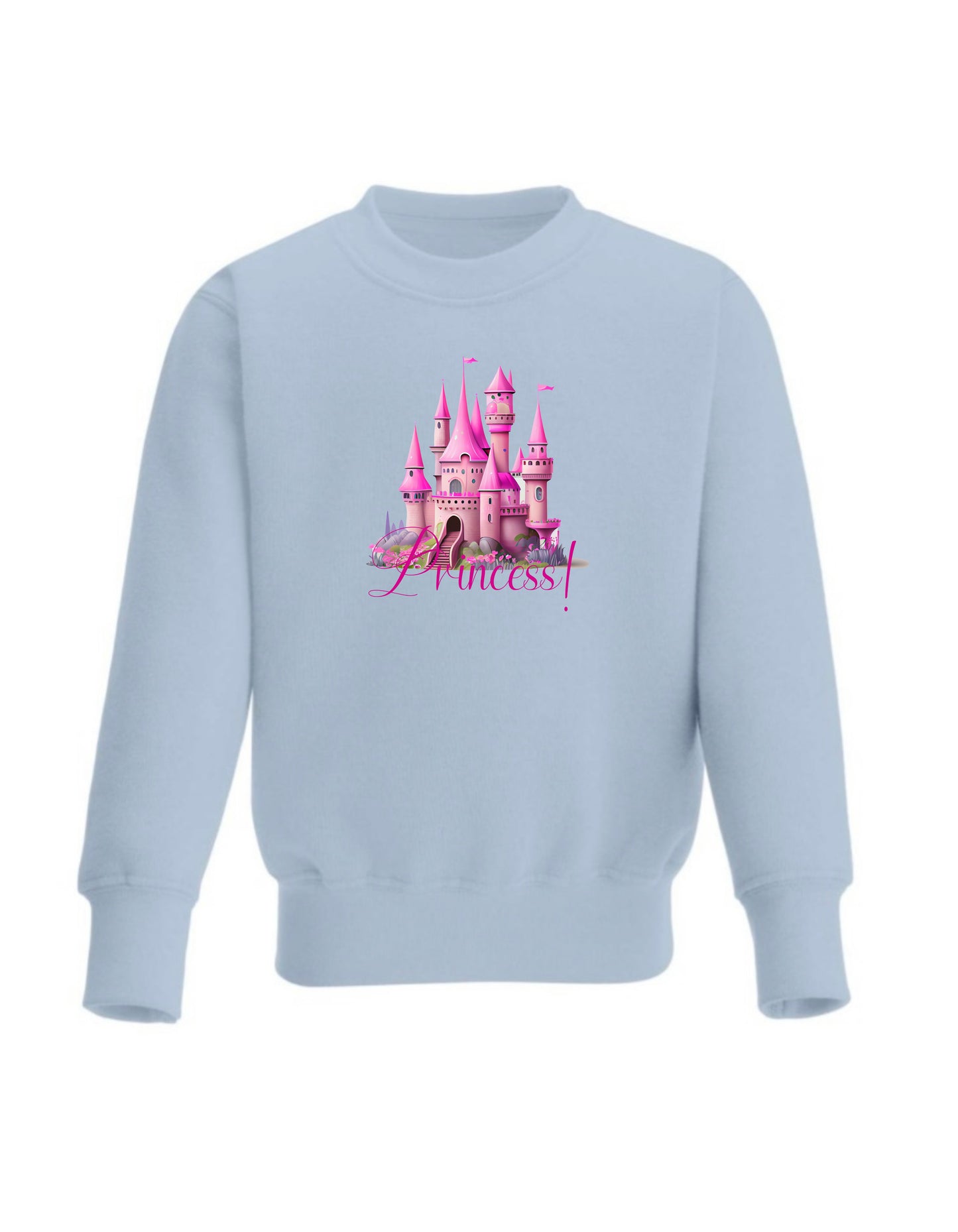 Kid’s Crew Neck Fleece Sweatshirt with Princess Castle design