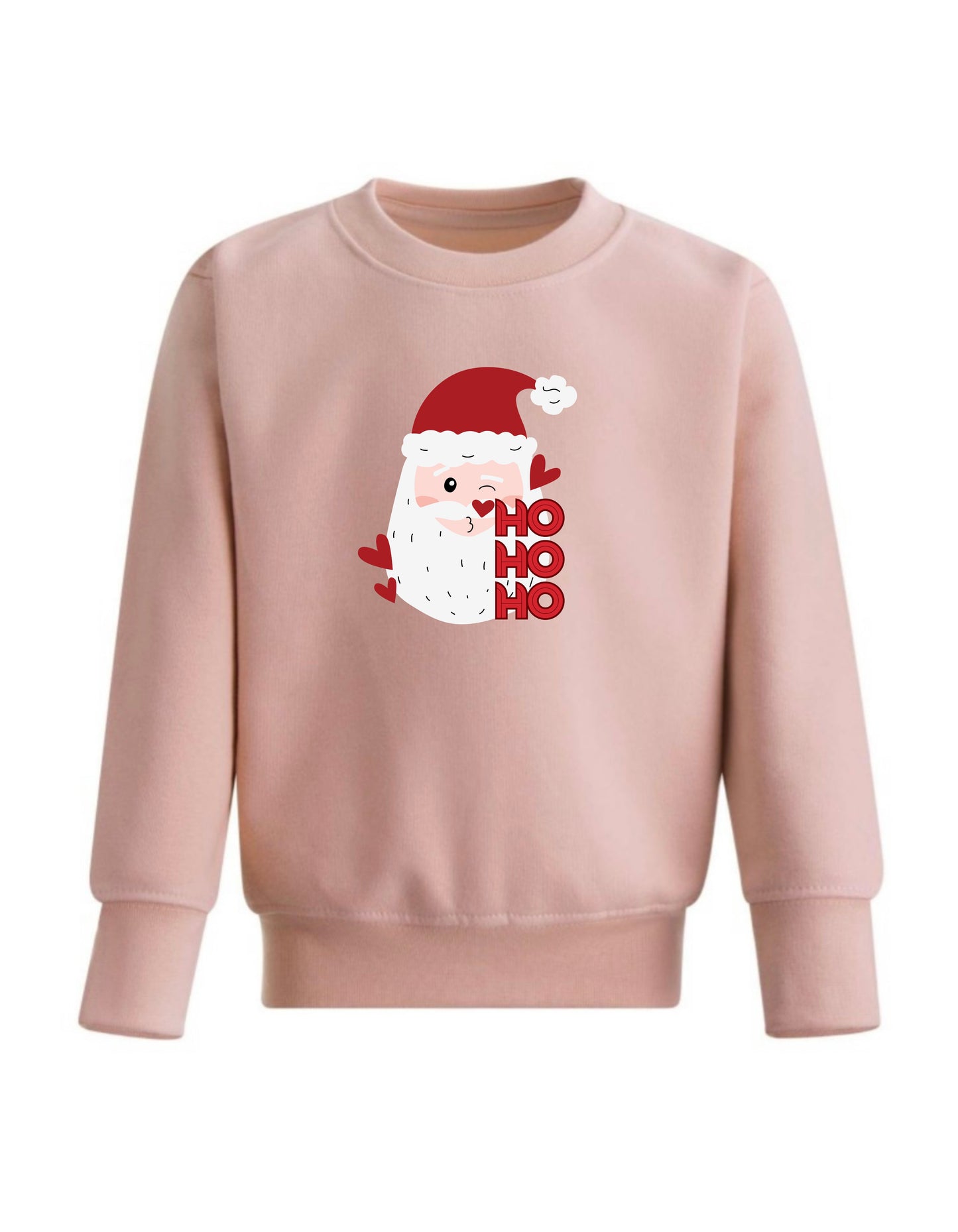 Kid’s Crew Neck Fleece Sweatshirt with Cute Santa Design