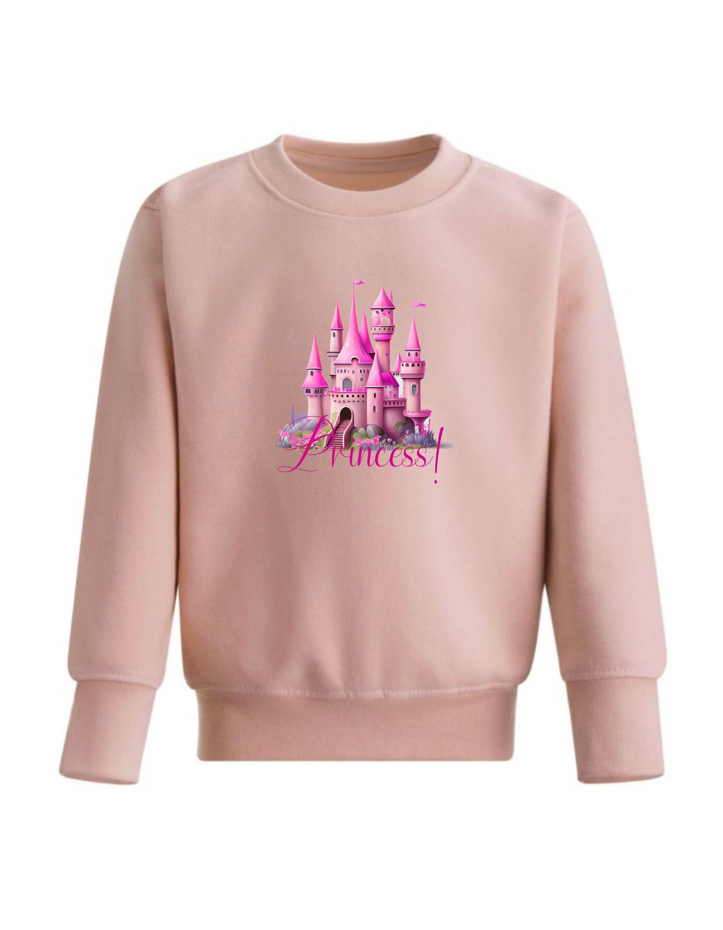 Kid’s Crew Neck Fleece Sweatshirt with Princess Castle design