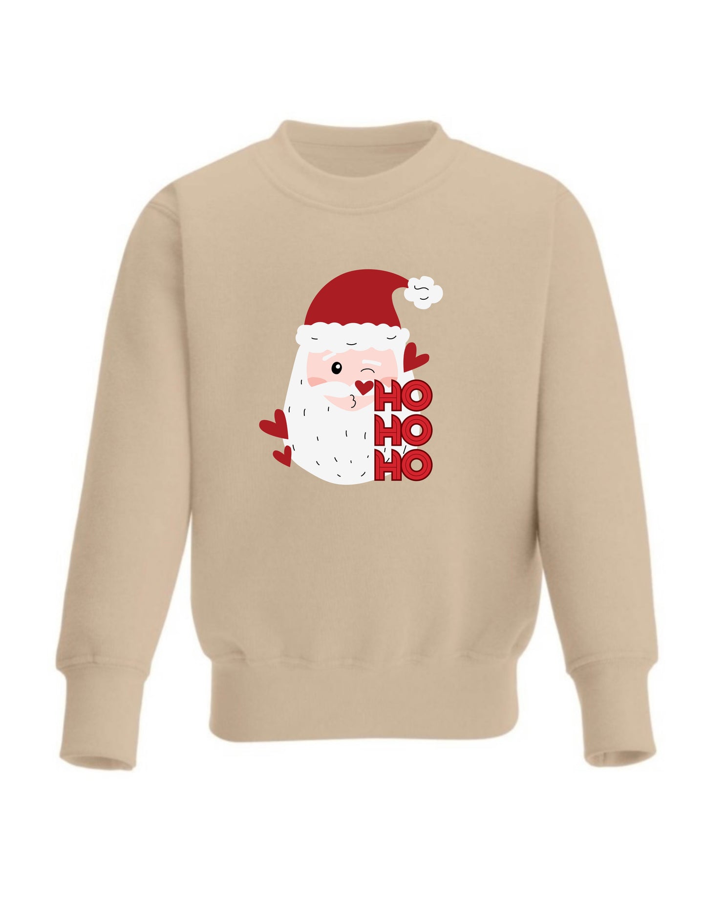 Kid’s Crew Neck Fleece Sweatshirt with Cute Santa Design