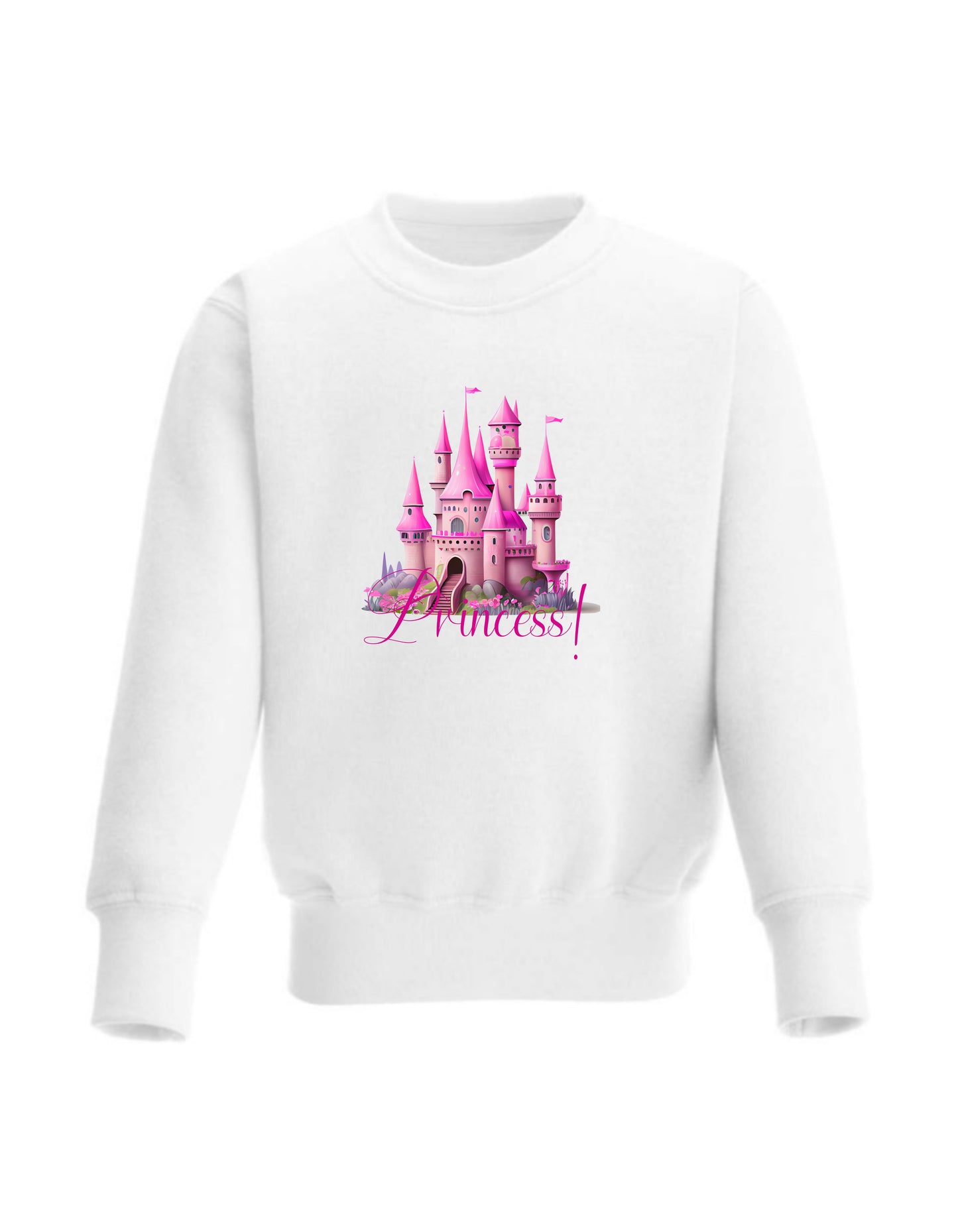 Kid’s Crew Neck Fleece Sweatshirt with Princess Castle design