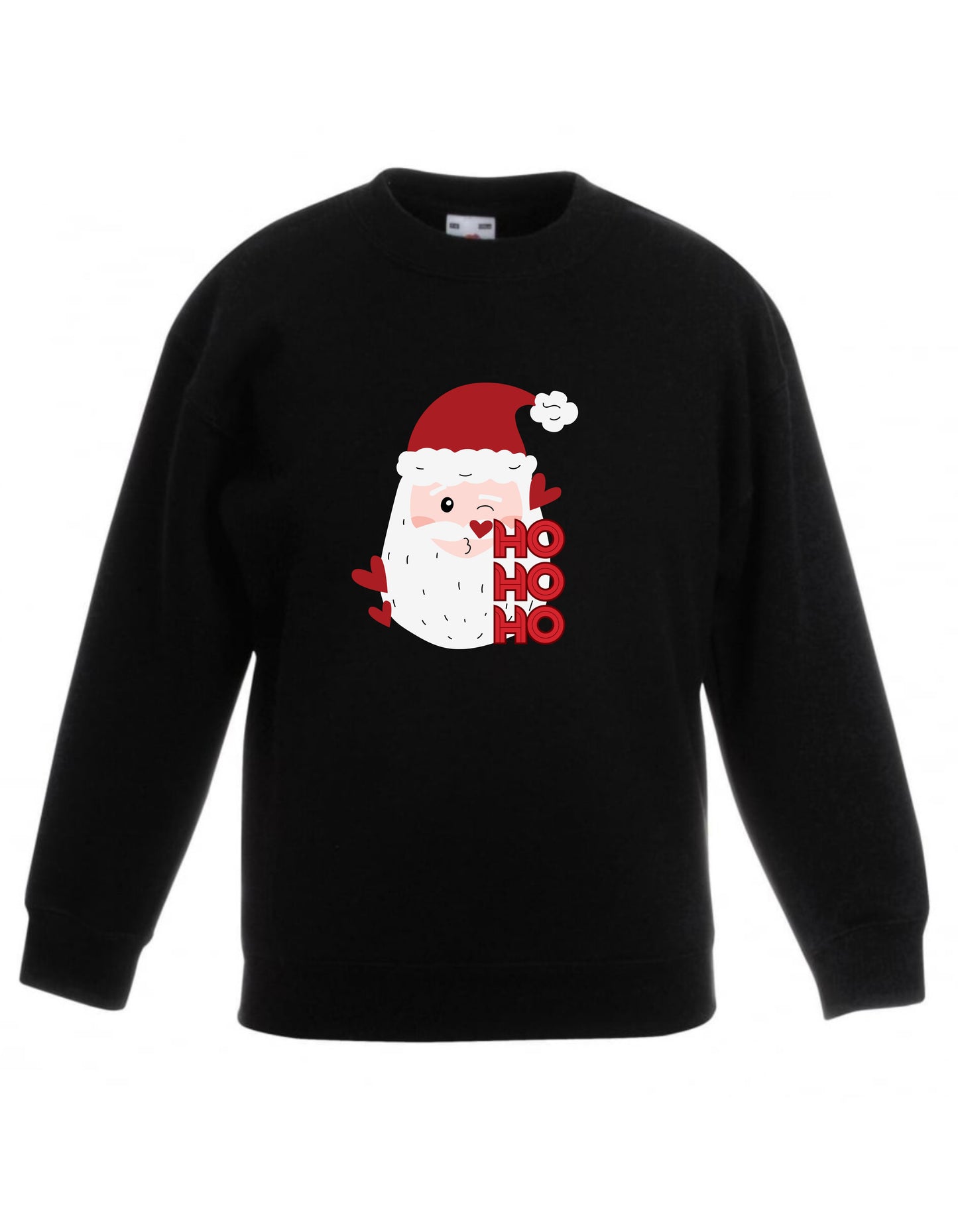 Kid’s Crew Neck Fleece Sweatshirt with Cute Santa Design