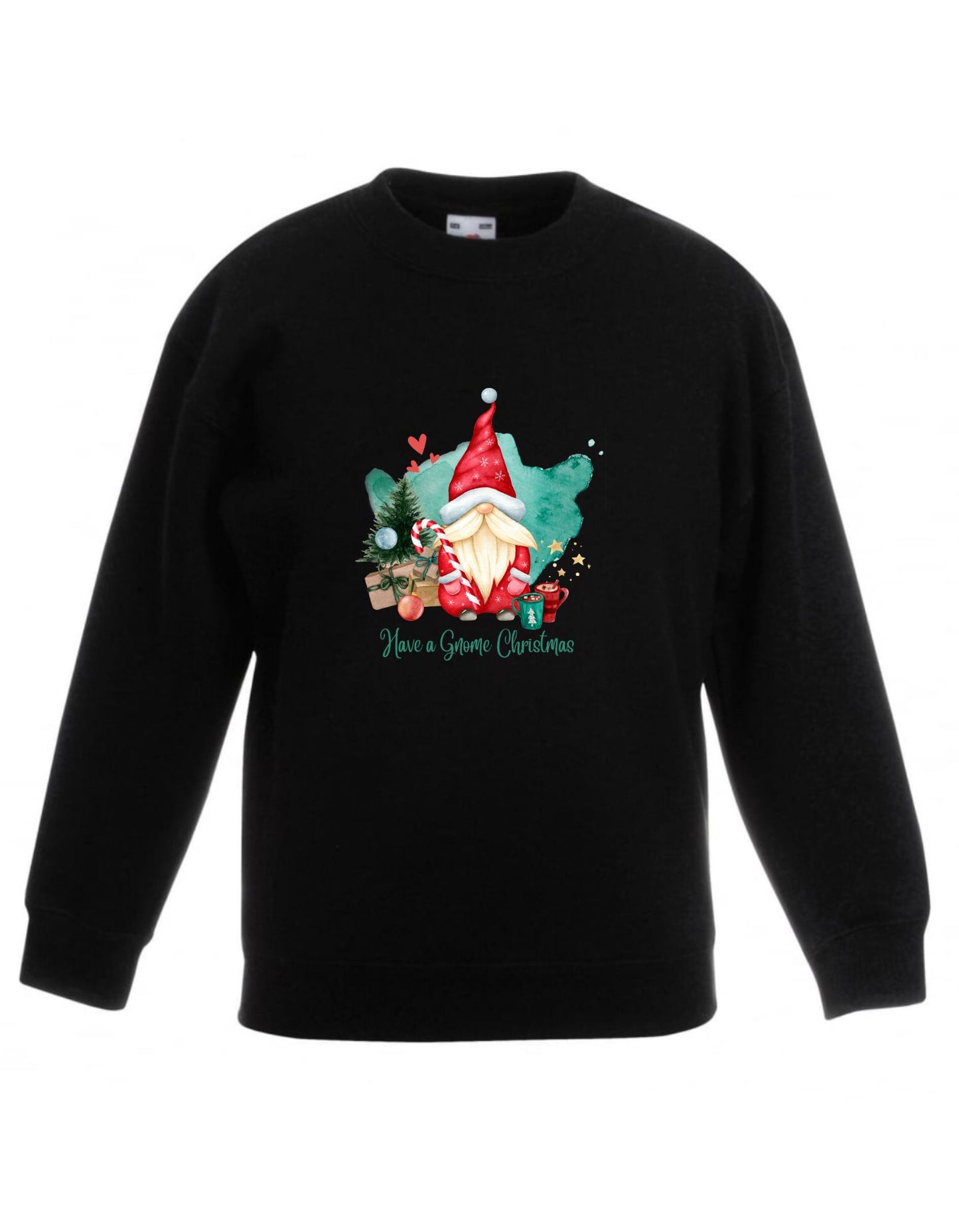 Kid’s Crew Neck Fleece Sweatshirt cute Gnome Christmas design