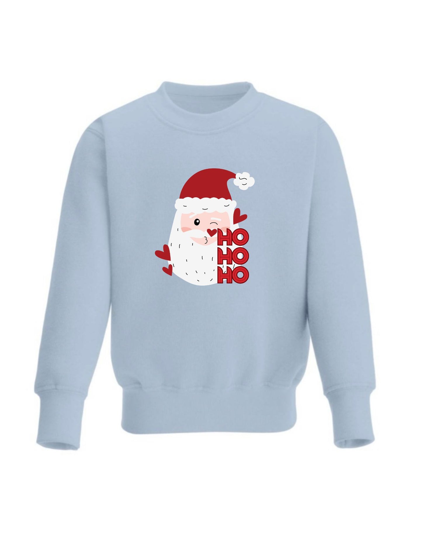 Kid’s Crew Neck Fleece Sweatshirt with Cute Santa Design