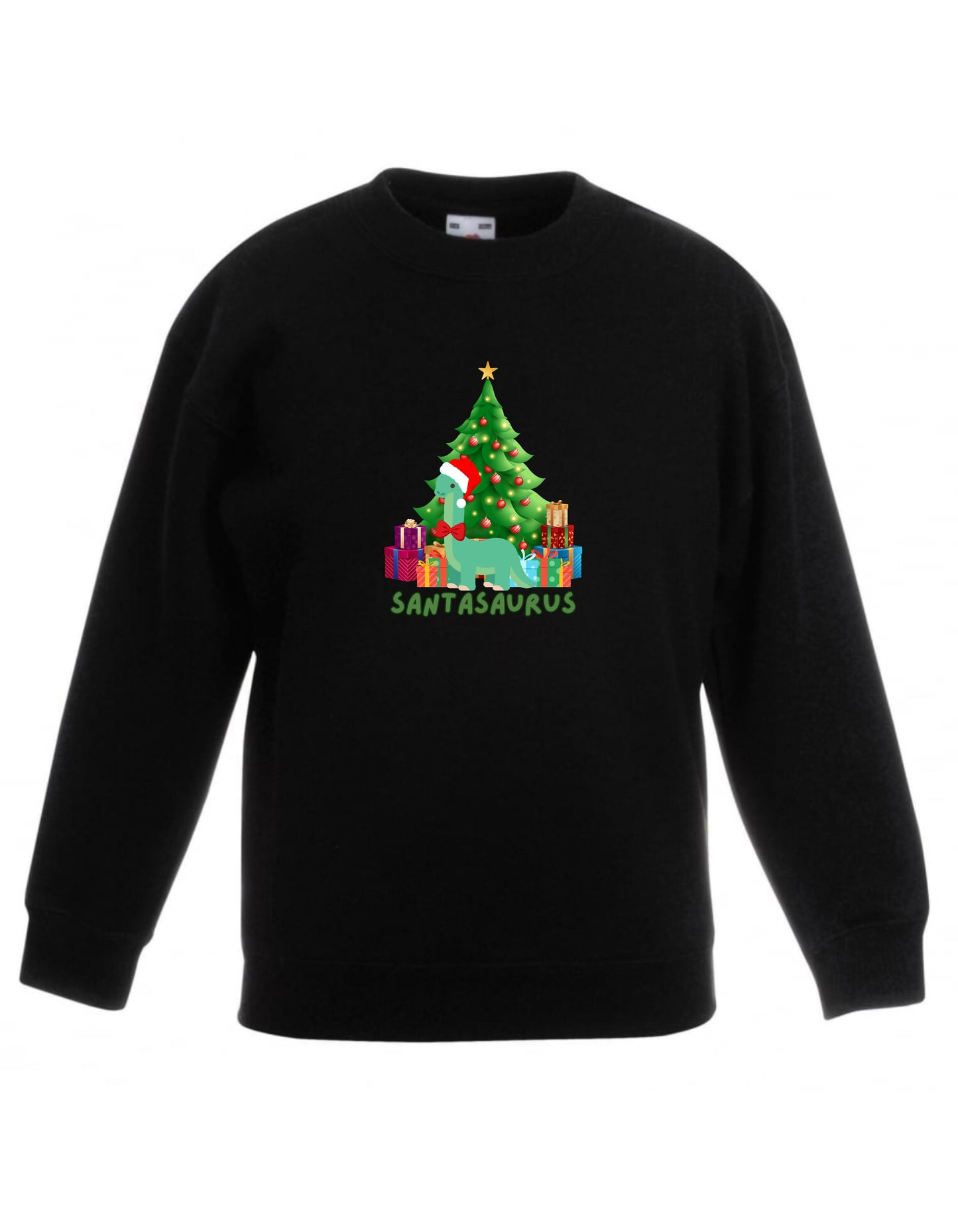 Kid’s Crew Neck Fleece Christmas Sweatshirt, Santasaurus