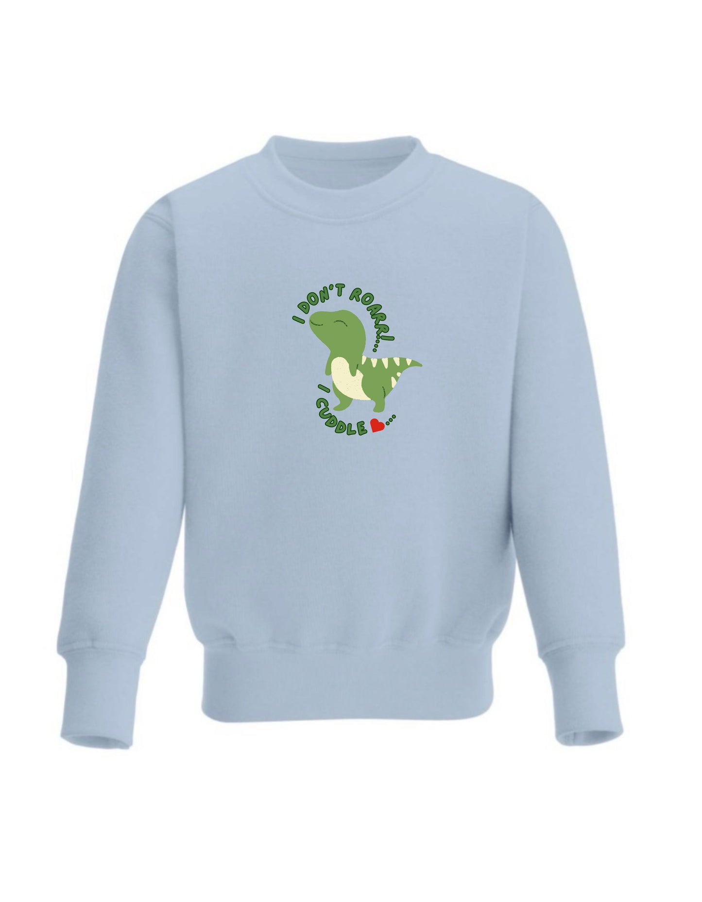 Kid’s Crew Neck Fleece Dinosaur Sweatshirt, Cute Cuddly Dinosaur