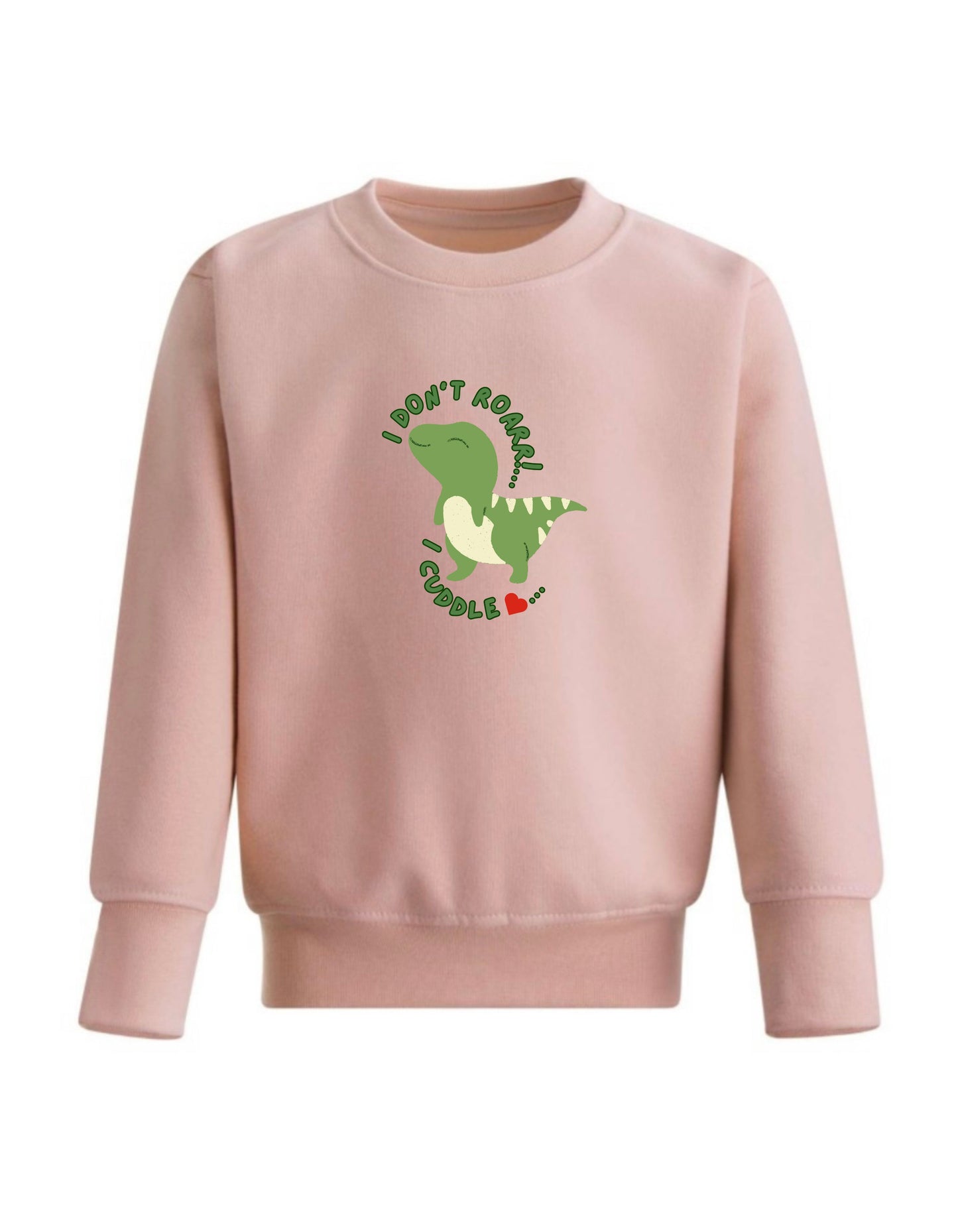 Kid’s Crew Neck Fleece Dinosaur Sweatshirt, Cute Cuddly Dinosaur