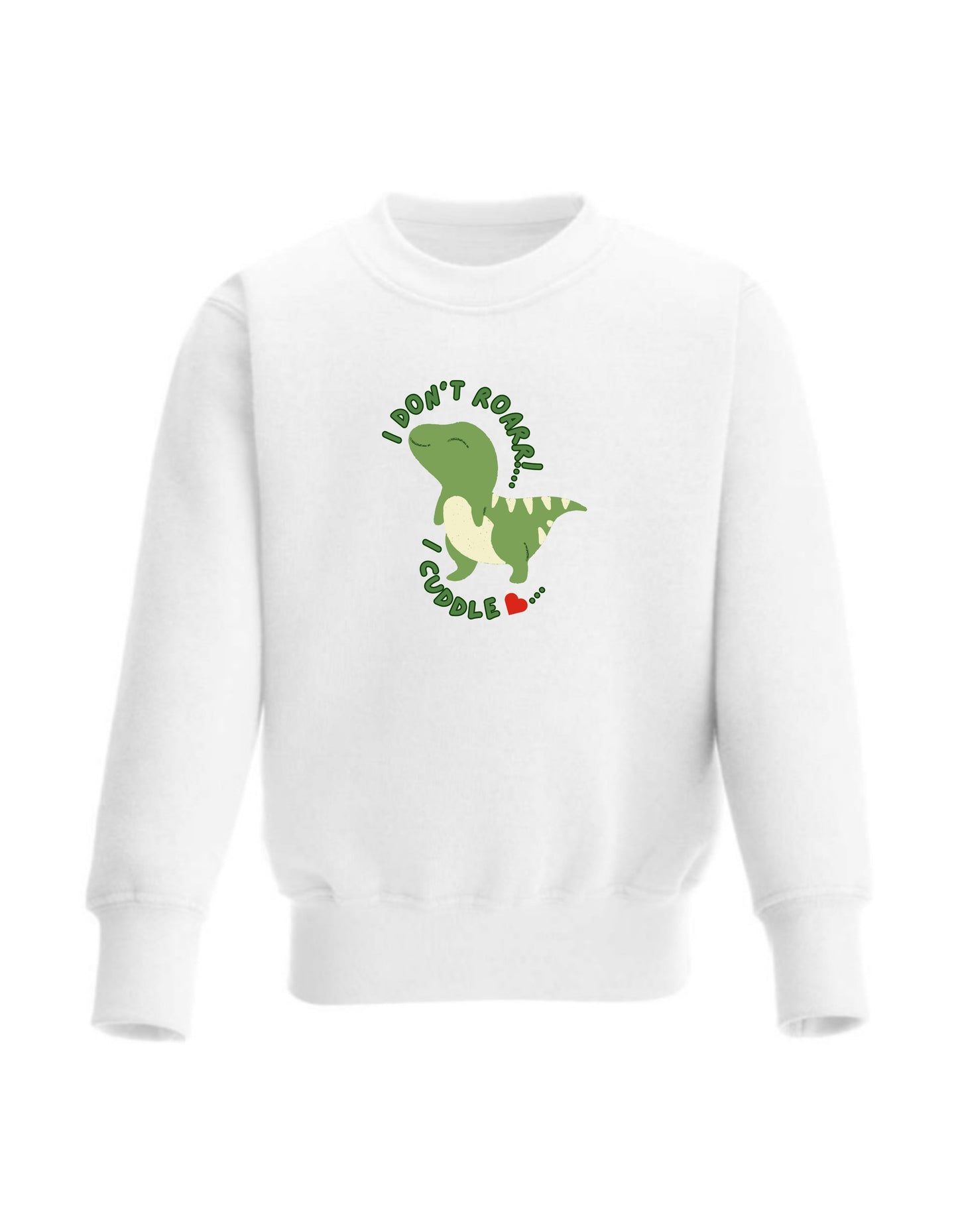 Kid’s Crew Neck Fleece Dinosaur Sweatshirt, Cute Cuddly Dinosaur