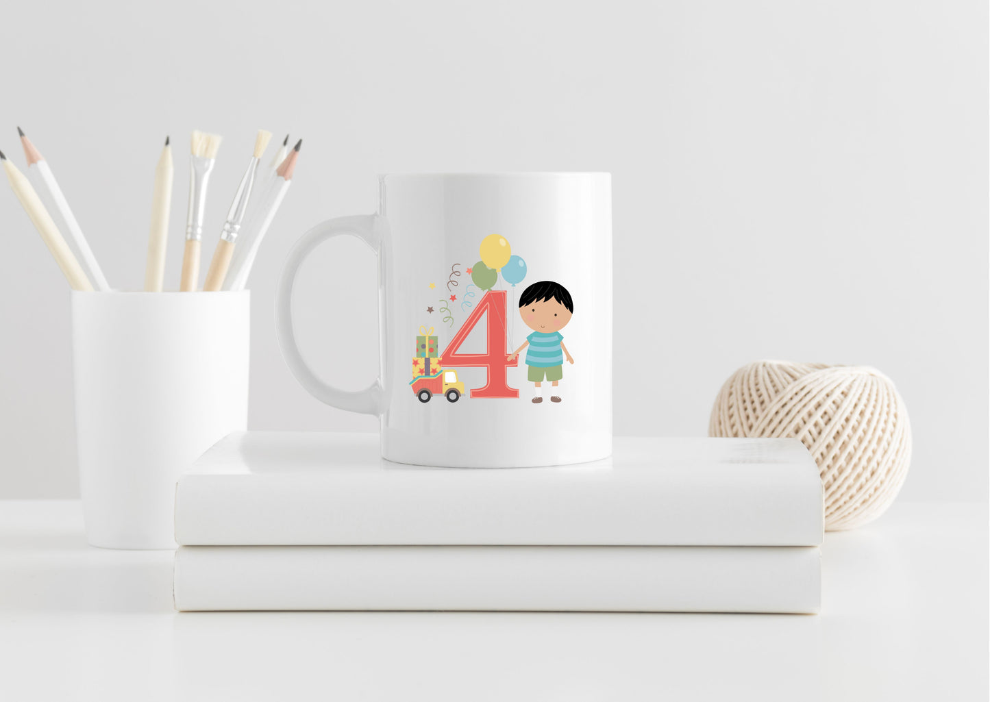 Personalised birthday mug for boys aged 3 to 10 years