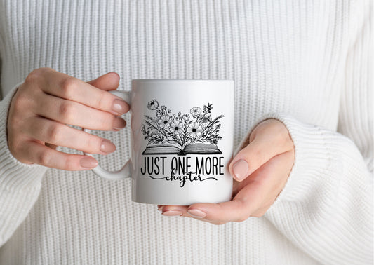 Personalised ceramic mug for readers/ book lovers/ Just one more chapter mug