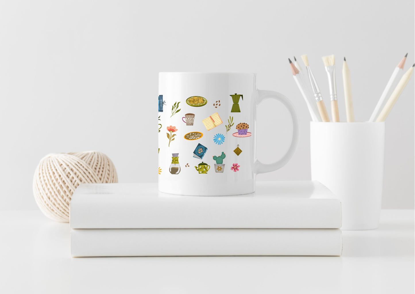 Cute ceramic mug for plant/book/coffee lover