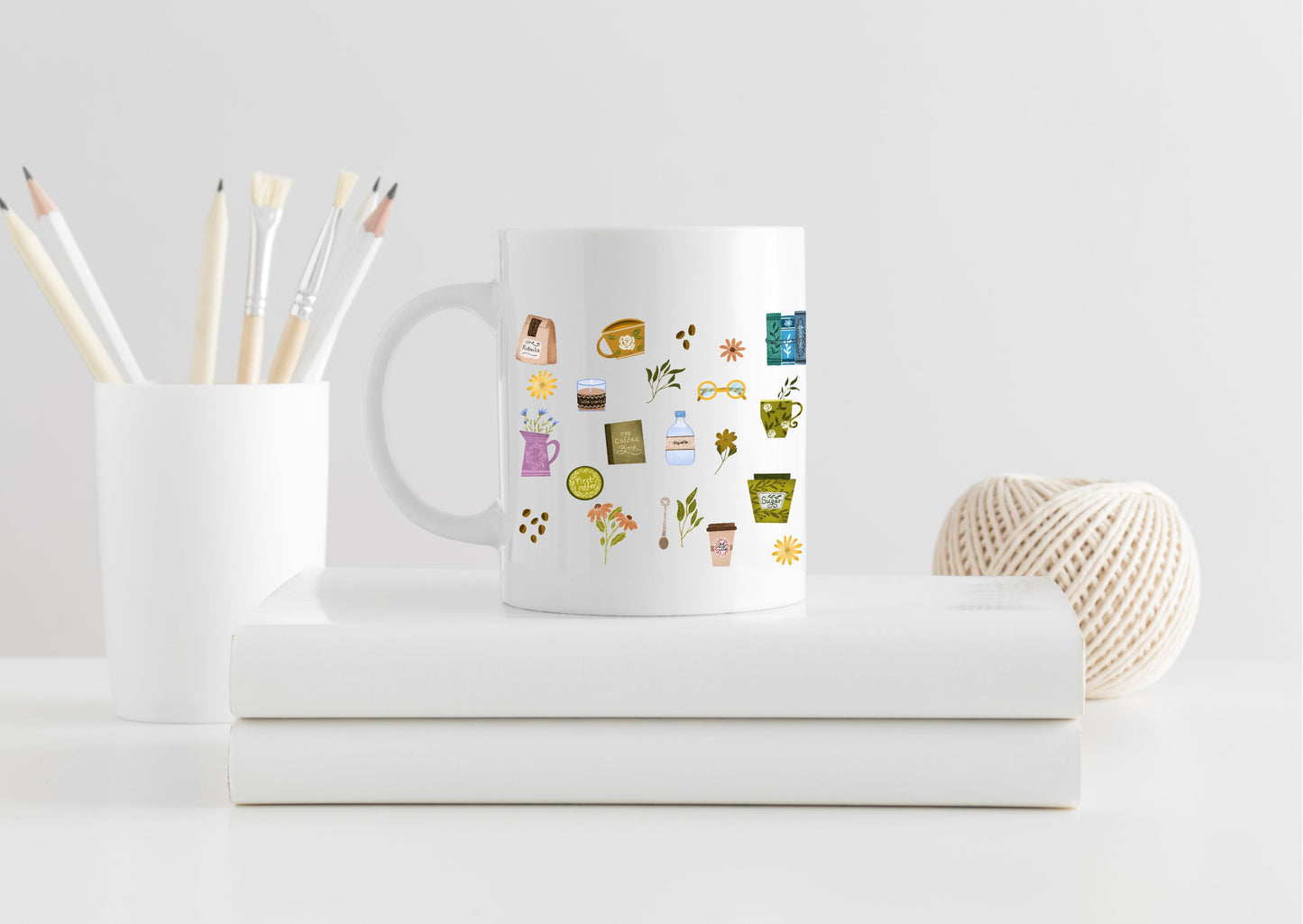 Cute ceramic mug for plant/book/coffee lover